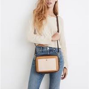 NWT Madewell Colorblock large transport bag brown